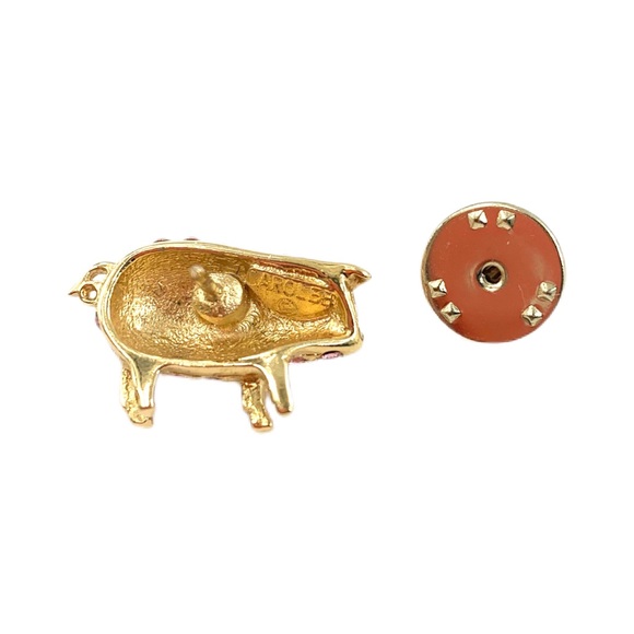 VTG Carolee Pink Swarovski Pig Brooch Pin Set - Picture 8 of 11